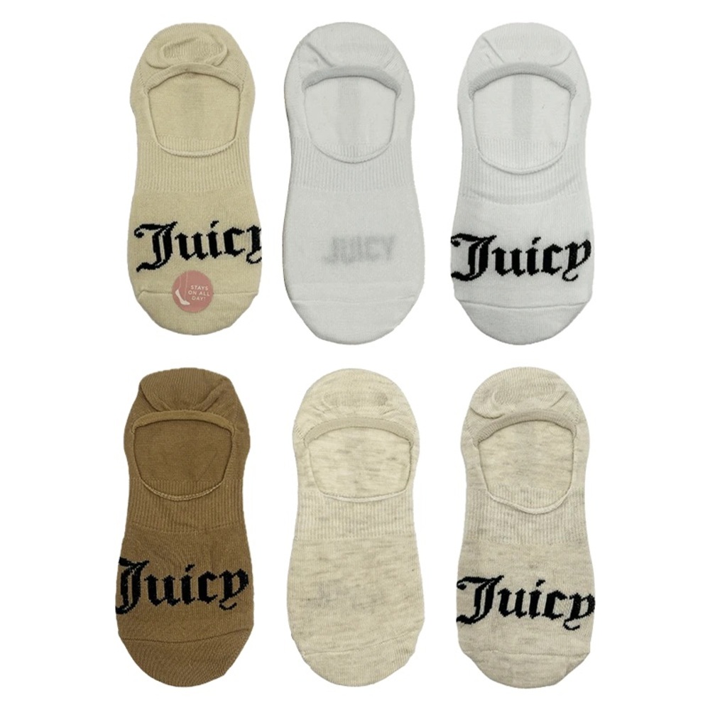 JUICY COUTURE 6 Pairs No show Low Cut Ankle Socks Gothic Font Sneaker Liner